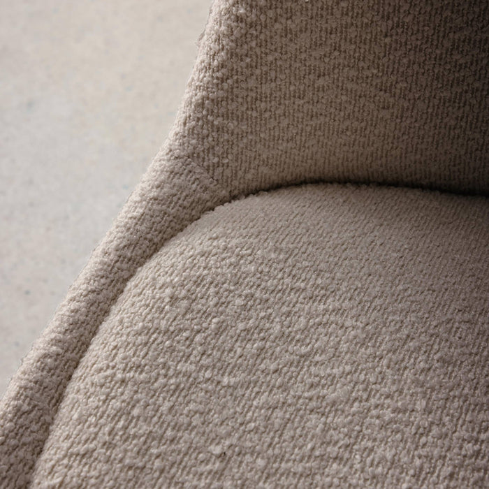 Set 4 sedie scandinave legno di faggio e bouclé strutturato, talpa