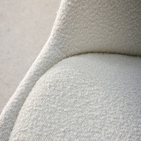 Set 4 sedie scandinave legno di faggio e bouclé strutturato, bianco