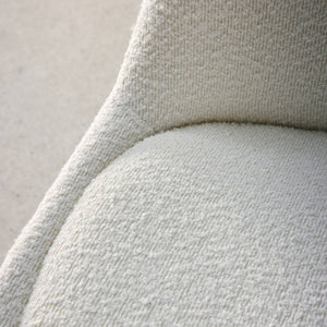 Set 4 sedie scandinave legno di faggio e bouclé strutturato, bianco