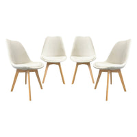 Set di 4 sedie scandinave in legno di faggio e velluto a coste ,