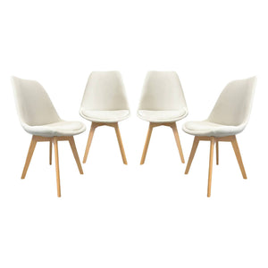 Set di 4 sedie scandinave in legno di faggio e velluto a coste ,