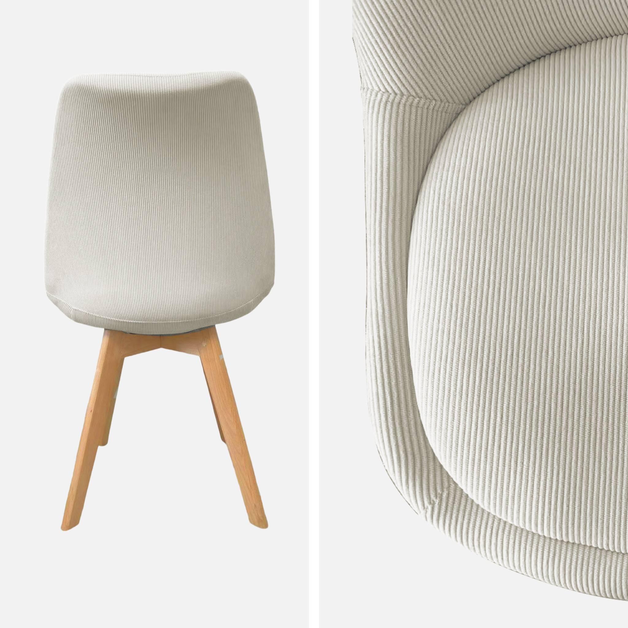 Set di 4 sedie scandinave in legno di faggio e velluto a coste ,