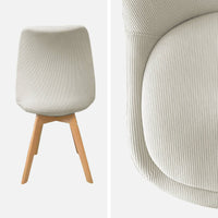 Set di 4 sedie scandinave in legno di faggio e velluto a coste ,