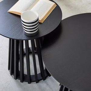 Set di 2 tavolini rotondi neri ø40cm e ø60cm i sweeek