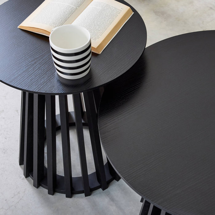 Set di 2 tavolini rotondi neri ø40cm e ø60cm i sweeek
