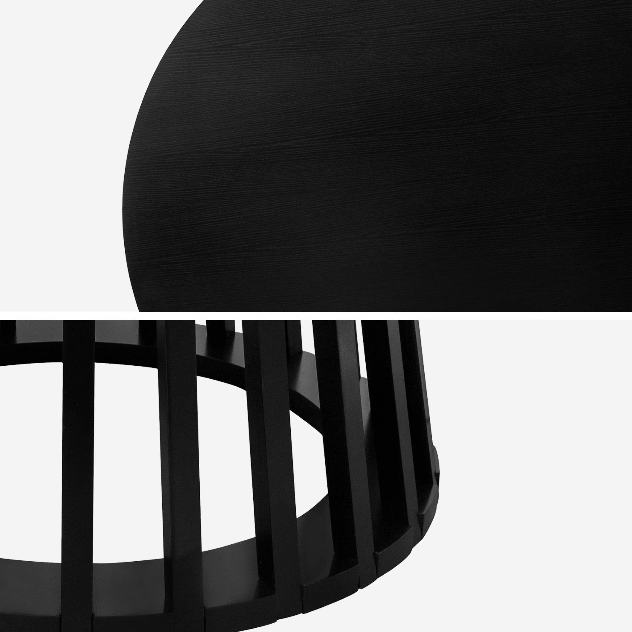 Tavolo da pranzo effetto legno, 4 posti a sedere, nero