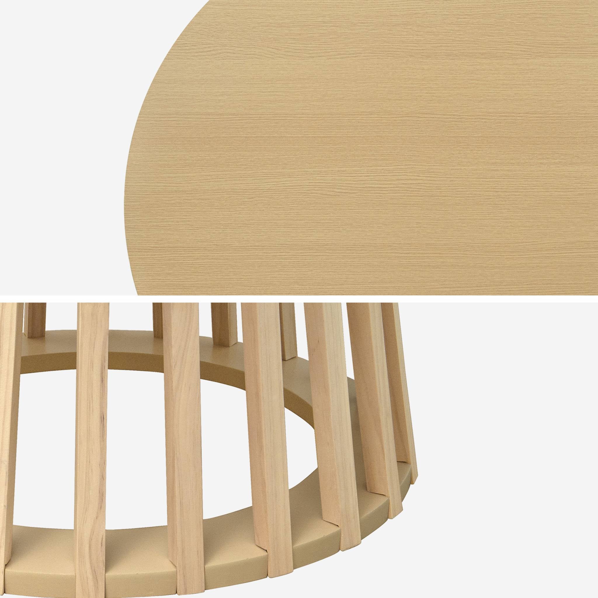 Tavolo da pranzo effetto legno, 4 posti a sedere, quercia