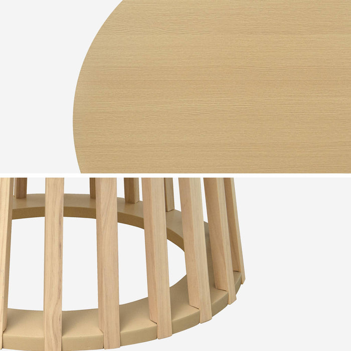 Tavolo da pranzo effetto legno, 4 posti a sedere, quercia