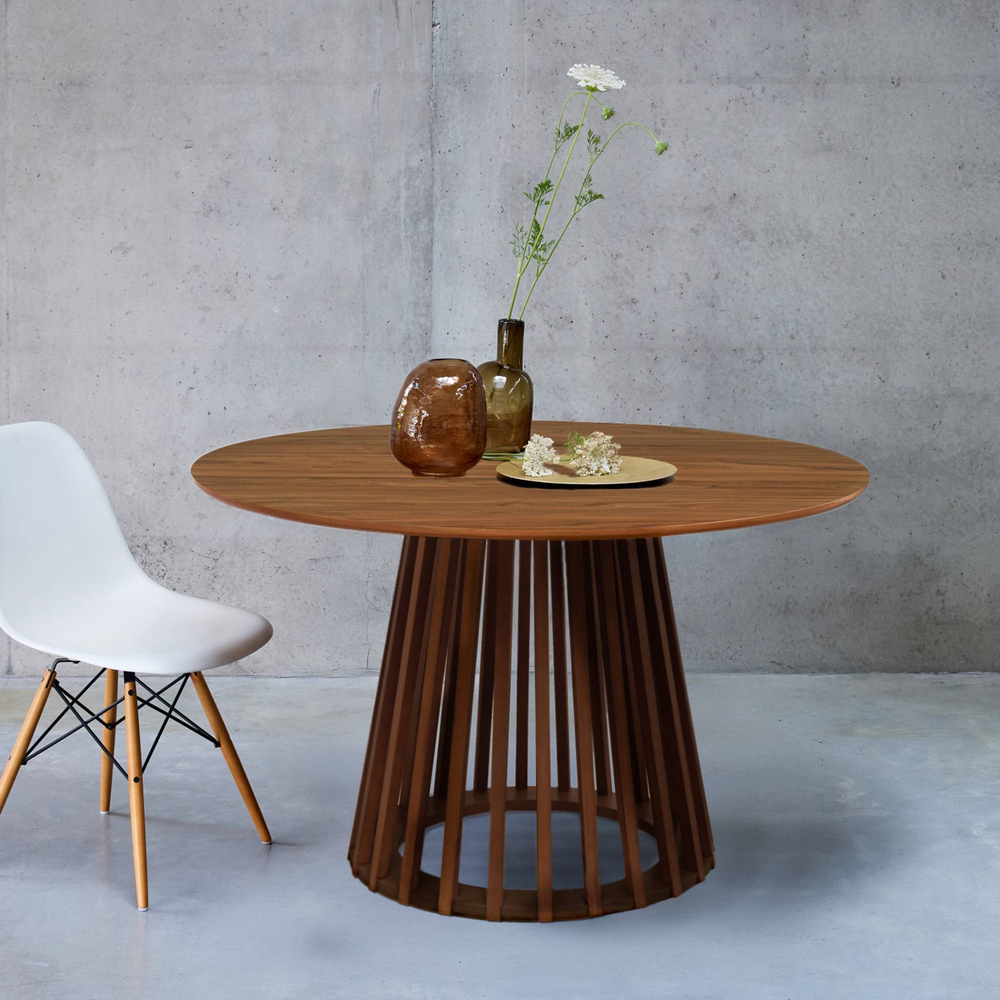 Tavolo da pranzo effetto legno, 4 posti a sedere, marrone