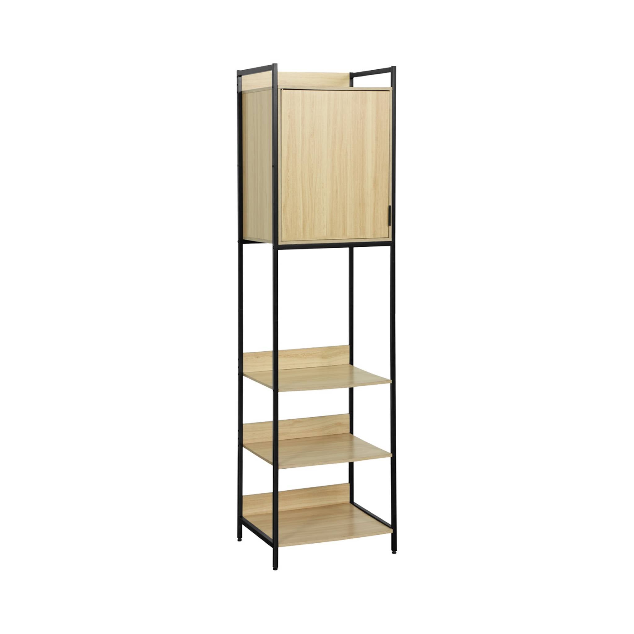 Modulo armadio con 5 ripiani e 1 anta, nero