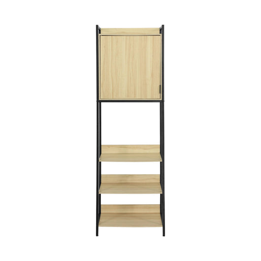 Modulo armadio con 5 ripiani e 1 anta, nero