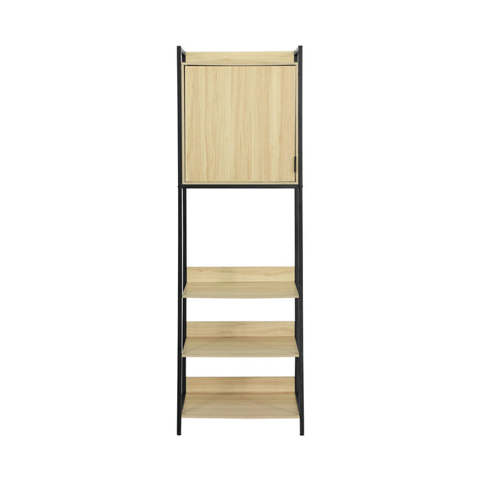 Modulo armadio con 5 ripiani e 1 anta, nero