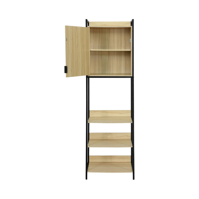 Modulo armadio con 5 ripiani e 1 anta, nero