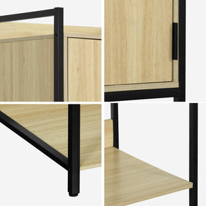 Modulo armadio con 5 ripiani e 1 anta, nero