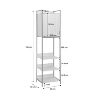 Modulo armadio con 5 ripiani e 1 anta, nero