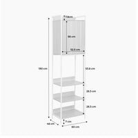 Modulo armadio con 5 ripiani e 1 anta, bianco