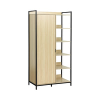 Modulo armadio con 1 armadio, 6 ripiani e 1 anta, nero
