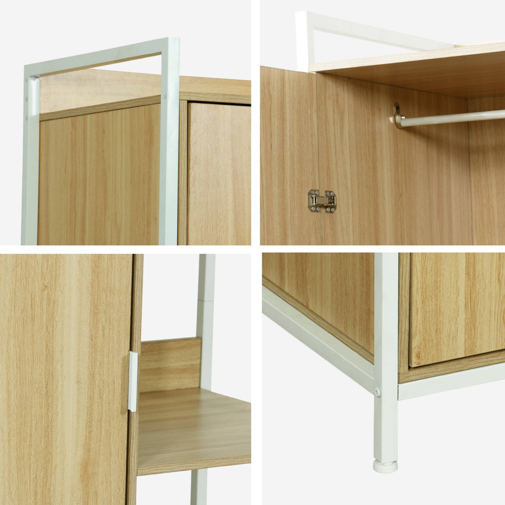 Modulo armadio con 1 armadio, 6 ripiani e 1 anta, bianco