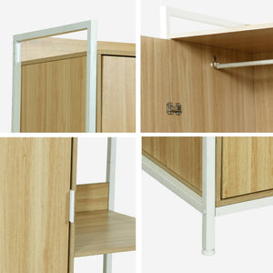 Modulo armadio con 1 armadio, 6 ripiani e 1 anta, bianco