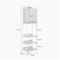 Modulo armadio con 5 ripiani e 1 anta, nero