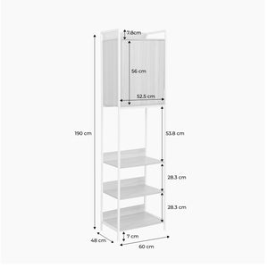 Modulo armadio con 5 ripiani e 1 anta, nero