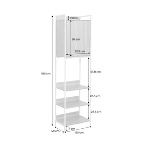 Modulo armadio con 5 ripiani e 1 anta, bianco