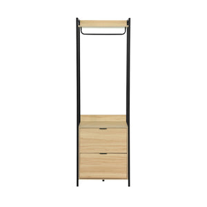 Modulo armadio con 1 armadio, 2 cassetti e 1 ripiano, nero