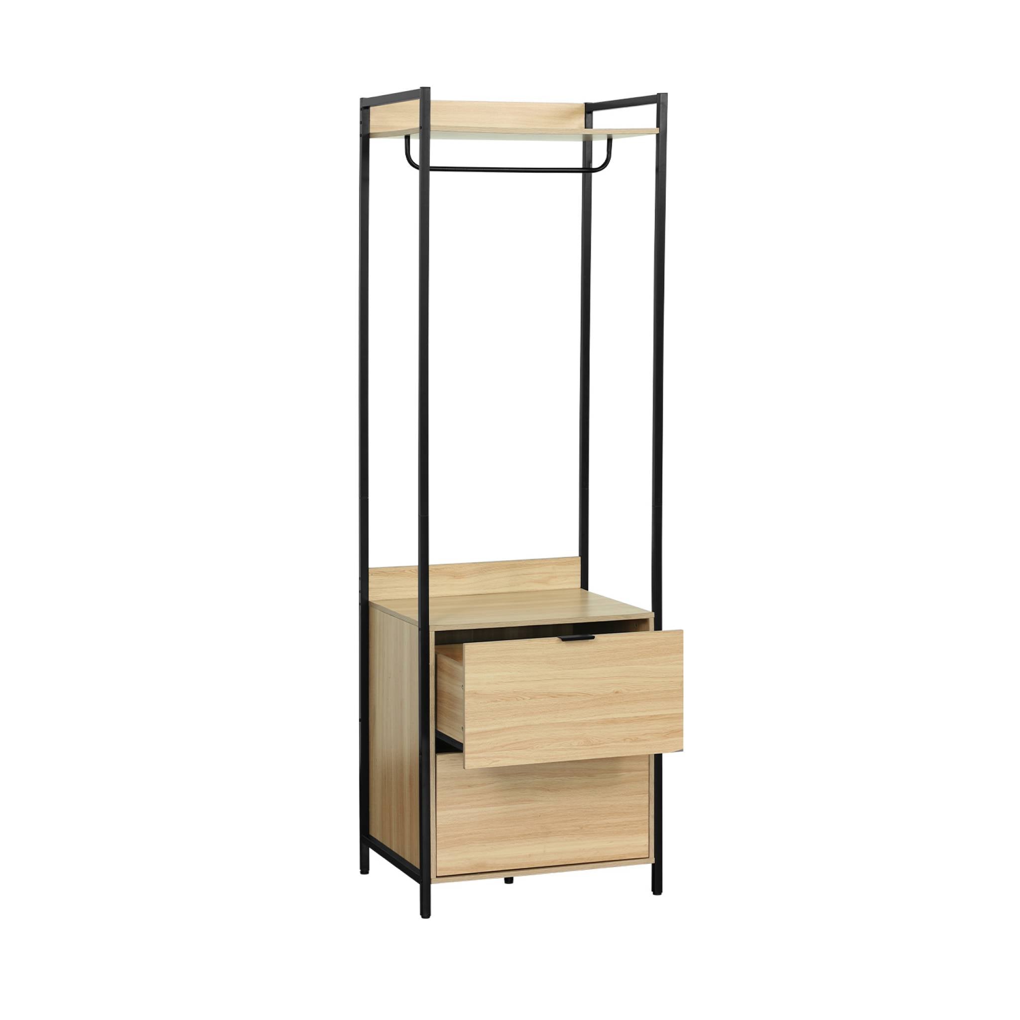 Modulo armadio con 1 armadio, 2 cassetti e 1 ripiano, nero