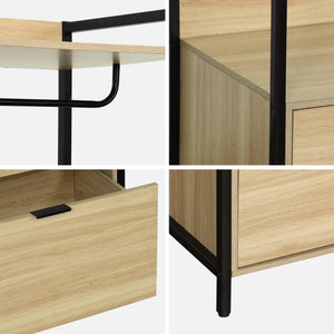 Modulo armadio con 1 armadio, 2 cassetti e 1 ripiano, nero