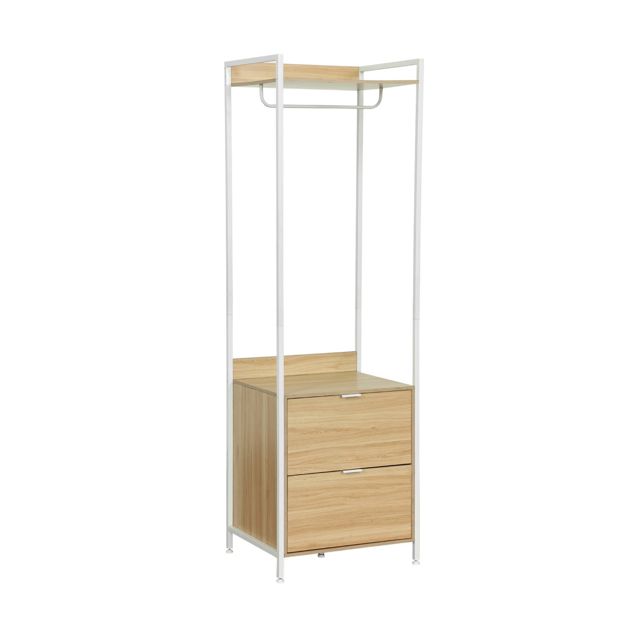 Modulo armadio con 1 armadio, 2 cassetti e 1 ripiano, bianco