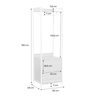 Modulo armadio con 1 armadio, 2 cassetti e 1 ripiano, bianco