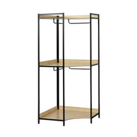 Modulo guardaroba angolare con 4 armadi e 2 ripiani, nero