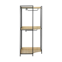 Modulo guardaroba angolare con 4 armadi e 2 ripiani, nero