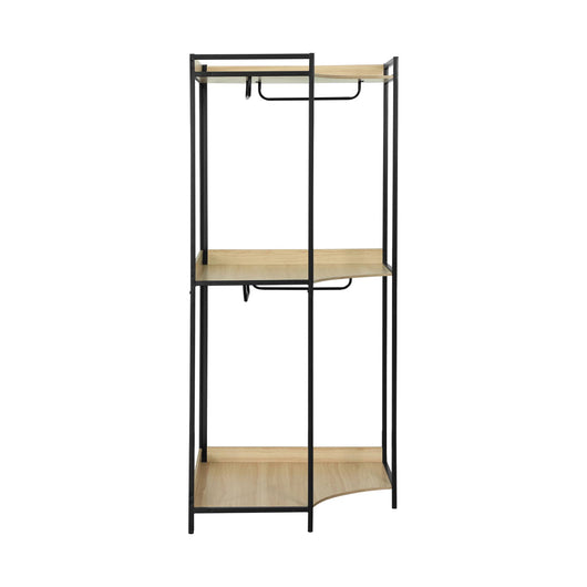 Modulo guardaroba angolare con 4 armadi e 2 ripiani, nero