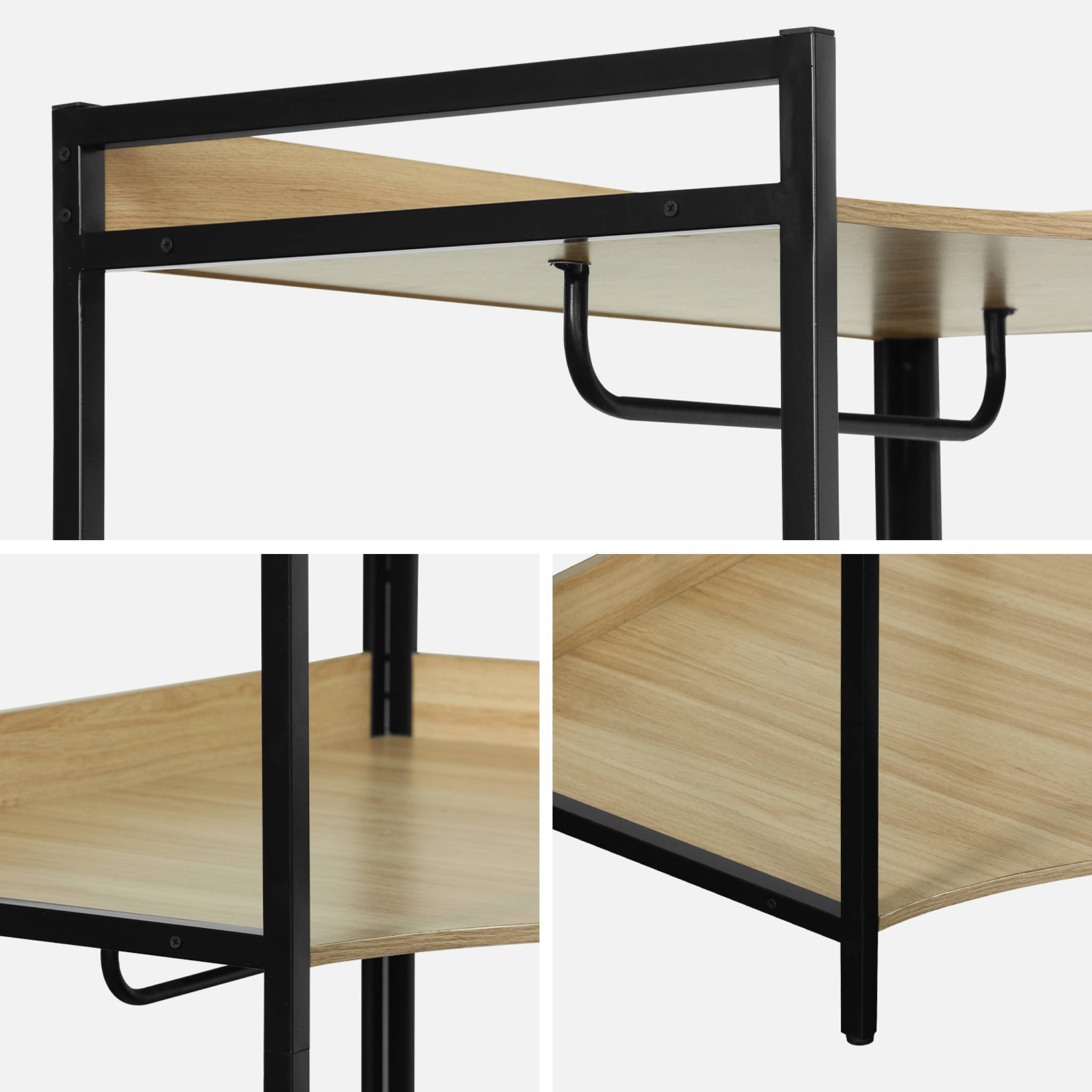 Modulo guardaroba angolare con 4 armadi e 2 ripiani, nero