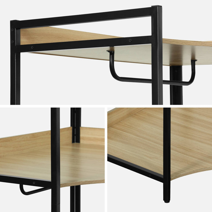 Modulo guardaroba angolare con 4 armadi e 2 ripiani, nero