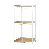 Modulo guardaroba angolare con 4 armadi e 2 ripiani, bianco