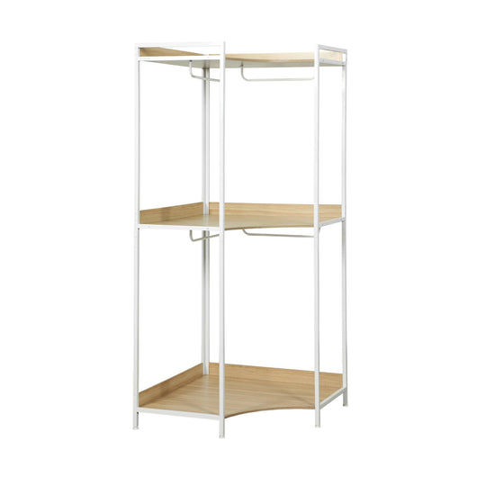 Modulo guardaroba angolare con 4 armadi e 2 ripiani, bianco