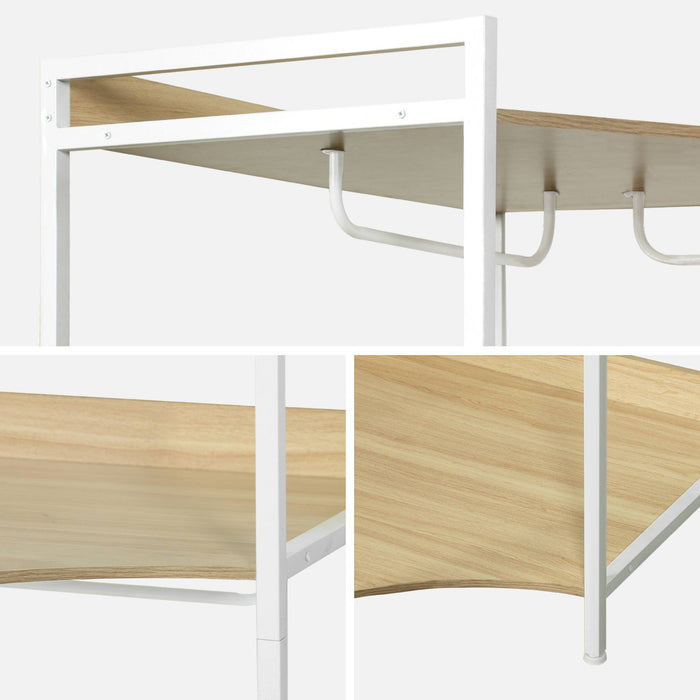 Modulo guardaroba angolare con 4 armadi e 2 ripiani, bianco