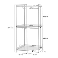Modulo guardaroba angolare con 4 armadi e 2 ripiani, bianco