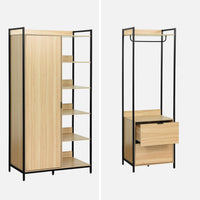 Armadio guardaroba con 4 elementi, nero