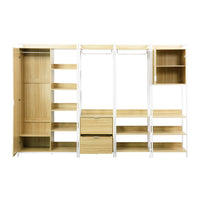 Armadio guardaroba con 4 elementi, bianco