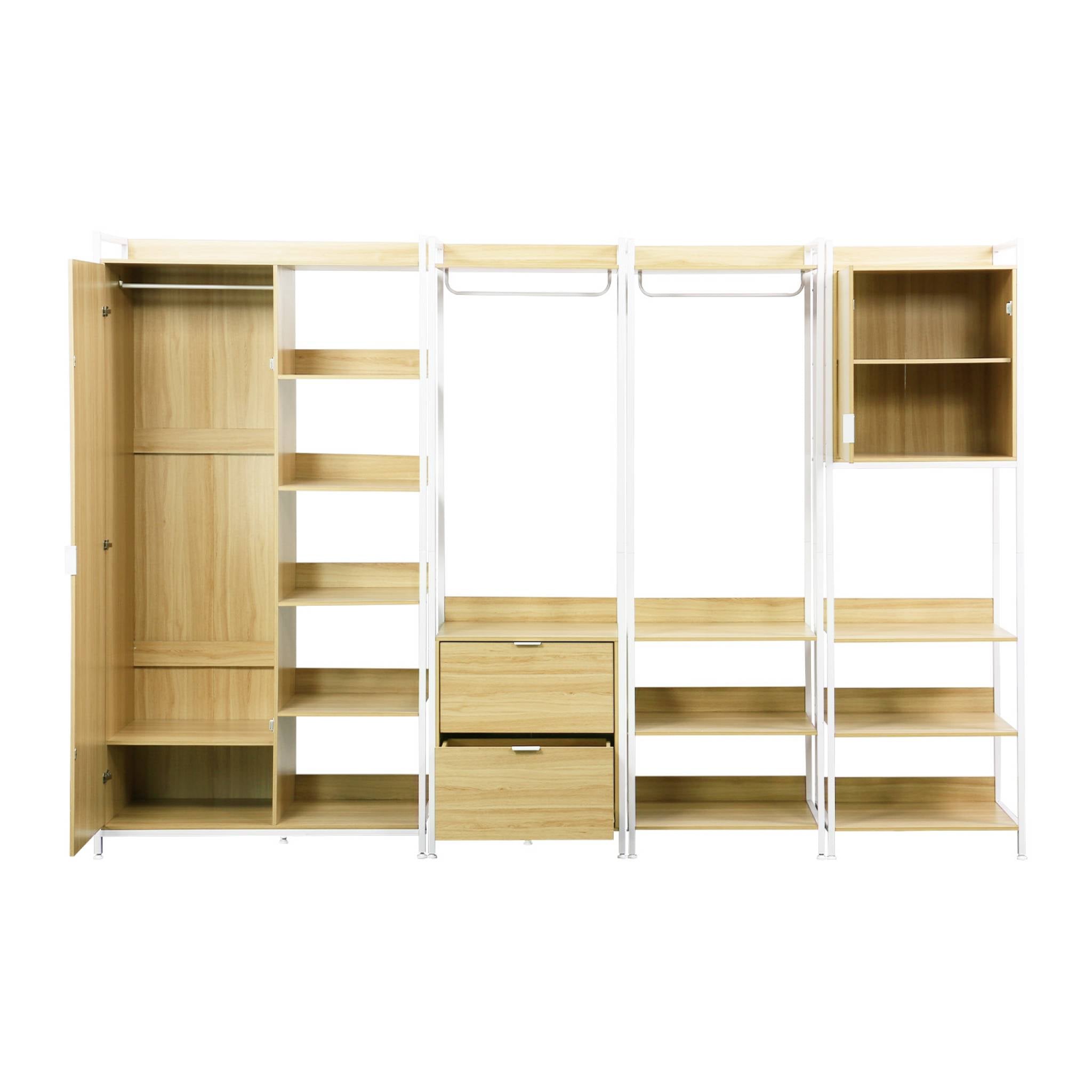 Armadio guardaroba con 4 elementi, bianco