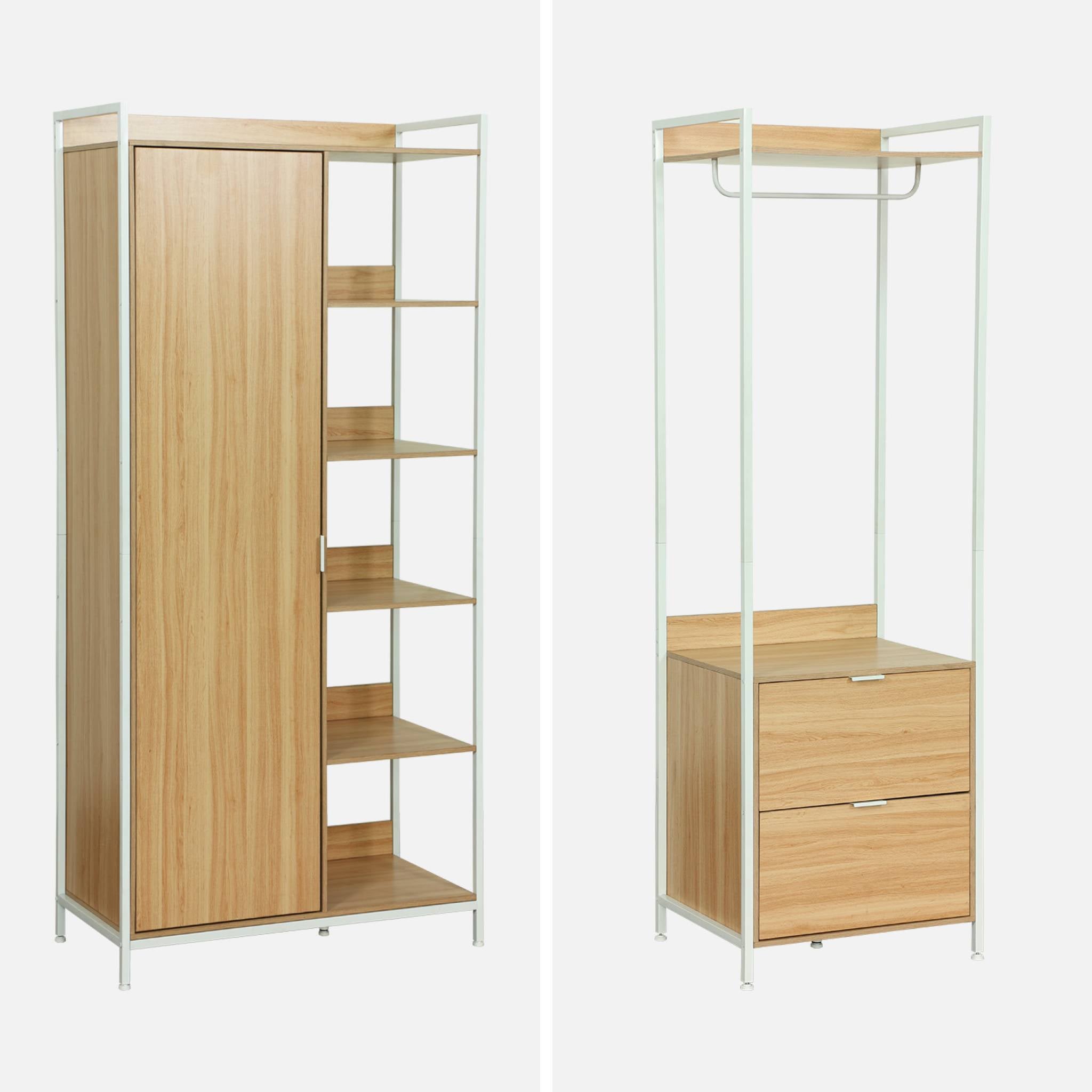 Armadio guardaroba con 4 elementi, bianco