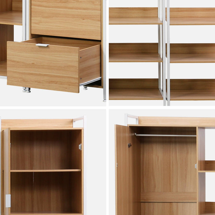 Armadio guardaroba con 4 elementi, bianco