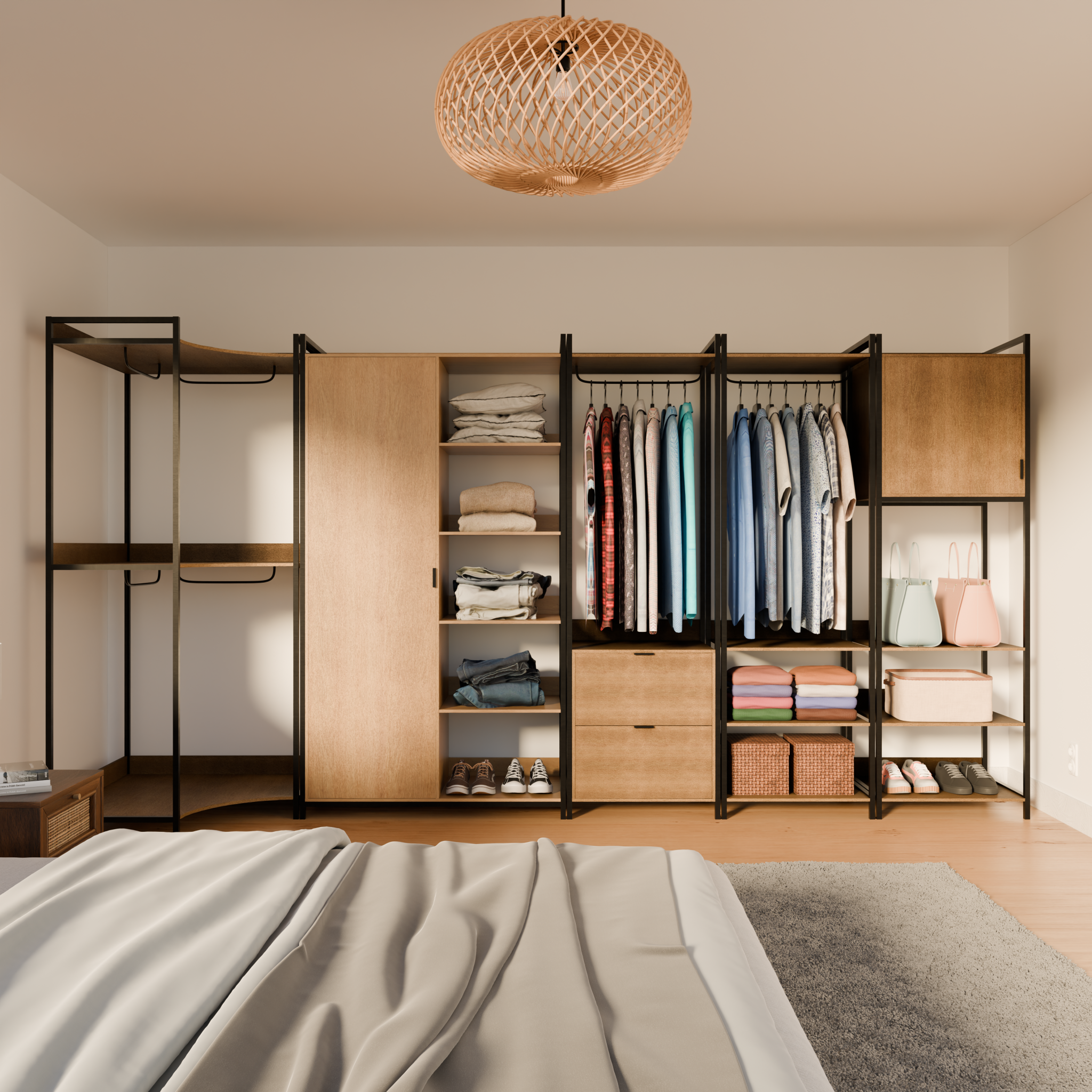 Kit armadio modulare con 5 elementi, nero