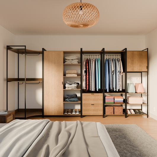 Kit armadio modulare con 5 elementi, nero