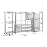 Kit armadio modulare con 5 elementi, nero