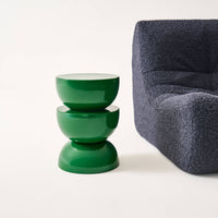 Tavolino in metallo effetto glassy, 46,5cm, verde scuro