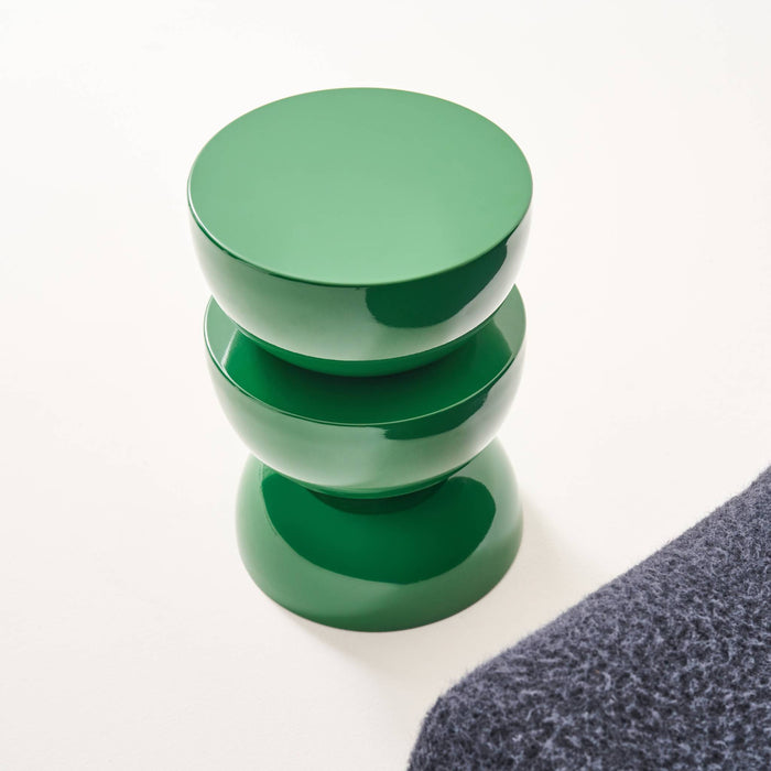 Tavolino in metallo effetto glassy, 46,5cm, verde scuro